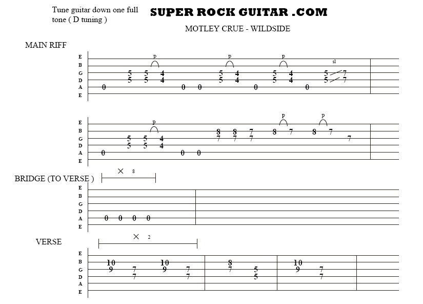 How to Play 3 Fun & Easy Guitar Riffs By Mötley Crüe