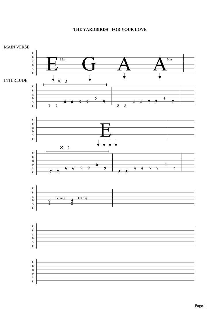 for-your-love-guitar-tab